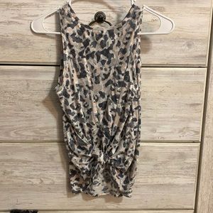 Size S patterned front tie tank top from Old Navy.